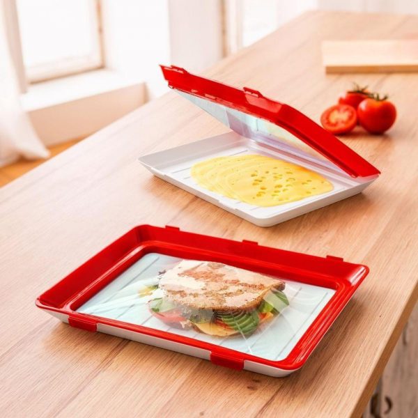 Clever Tray – pladenj za shranjevanje hrane (2 kosa) slider